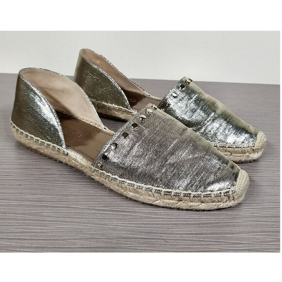 Jimmy Choo Dreya Studded d'Orsay Espadrille Flat, Gold, Womens Size 6.5 / 36.5 - Picture 3 of 11